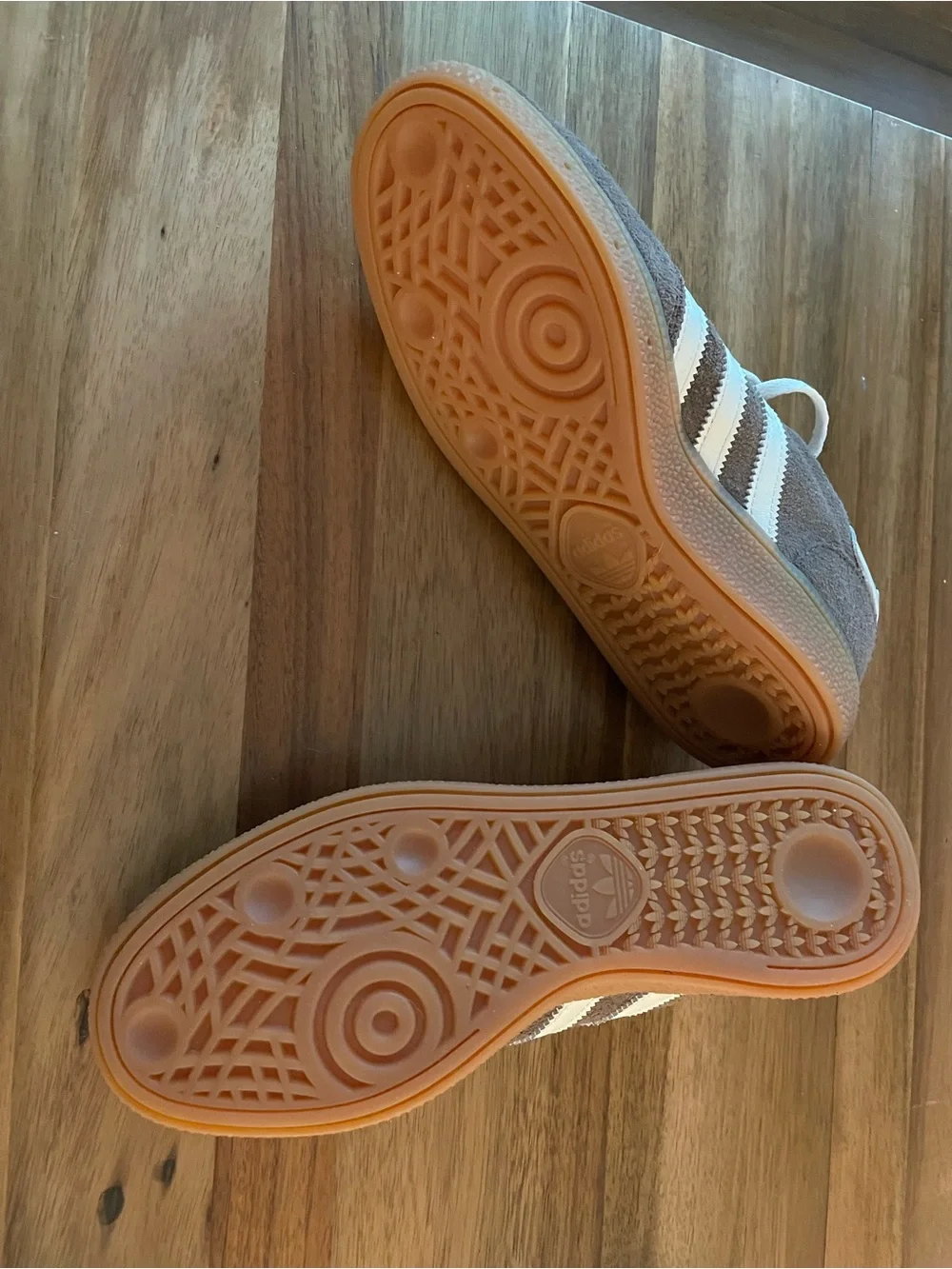adidas Handball Spezial Sneakers in Brown and White Suede